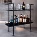 Carrinho Bar Industrial Com Rodizios P1036 Preto PP Milani Store