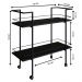 Carrinho Bar Industrial Com Rodizios P1036 Preto PP Milani Store