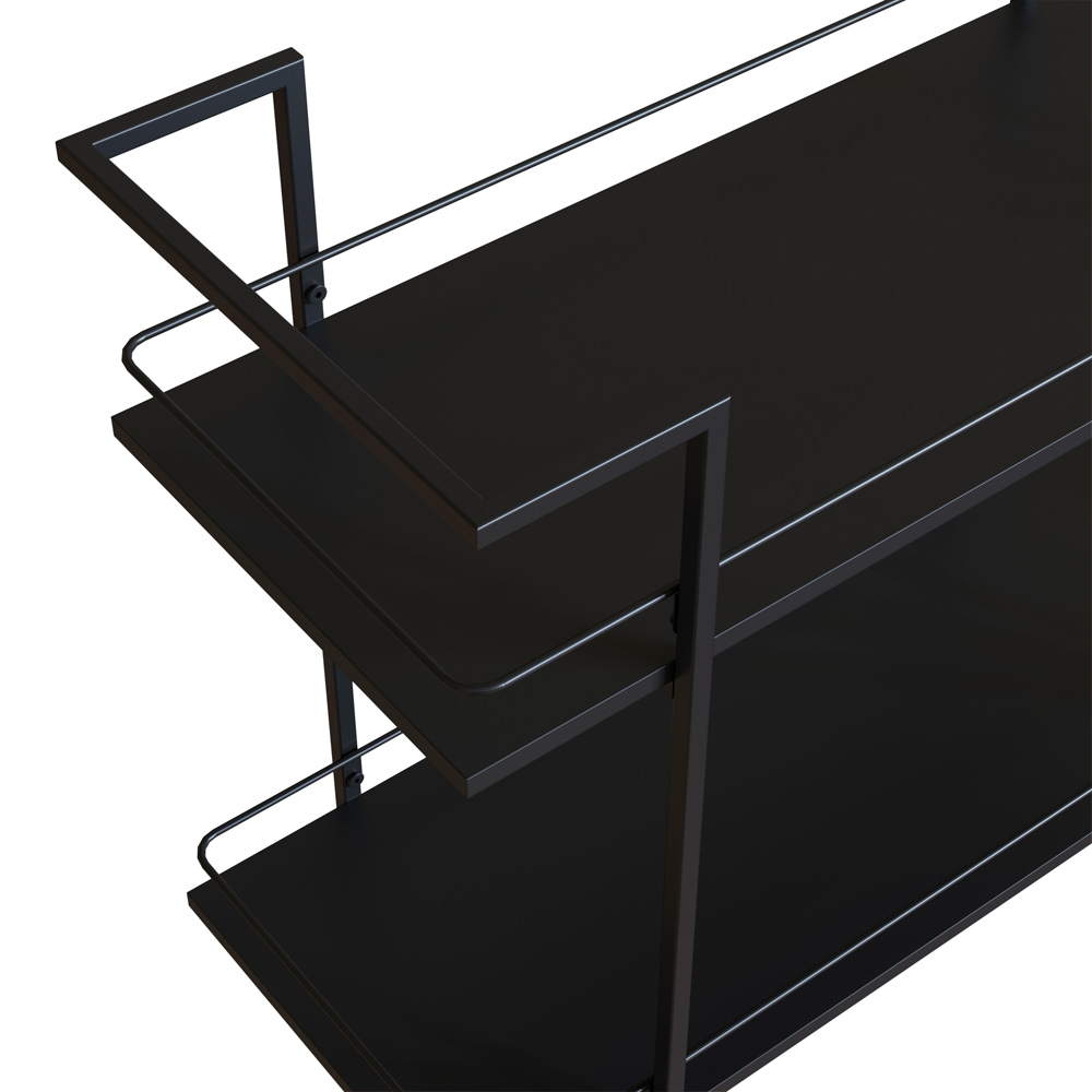 Carrinho Bar Industrial Com Rodizios P1036 Preto PP Milani Store