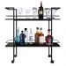 Carrinho Bar Industrial Com Rodizios P1036 Preto PP Milani Store