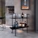 Carrinho Bar Industrial Com Rodizios P1036 Preto PP Milani Store