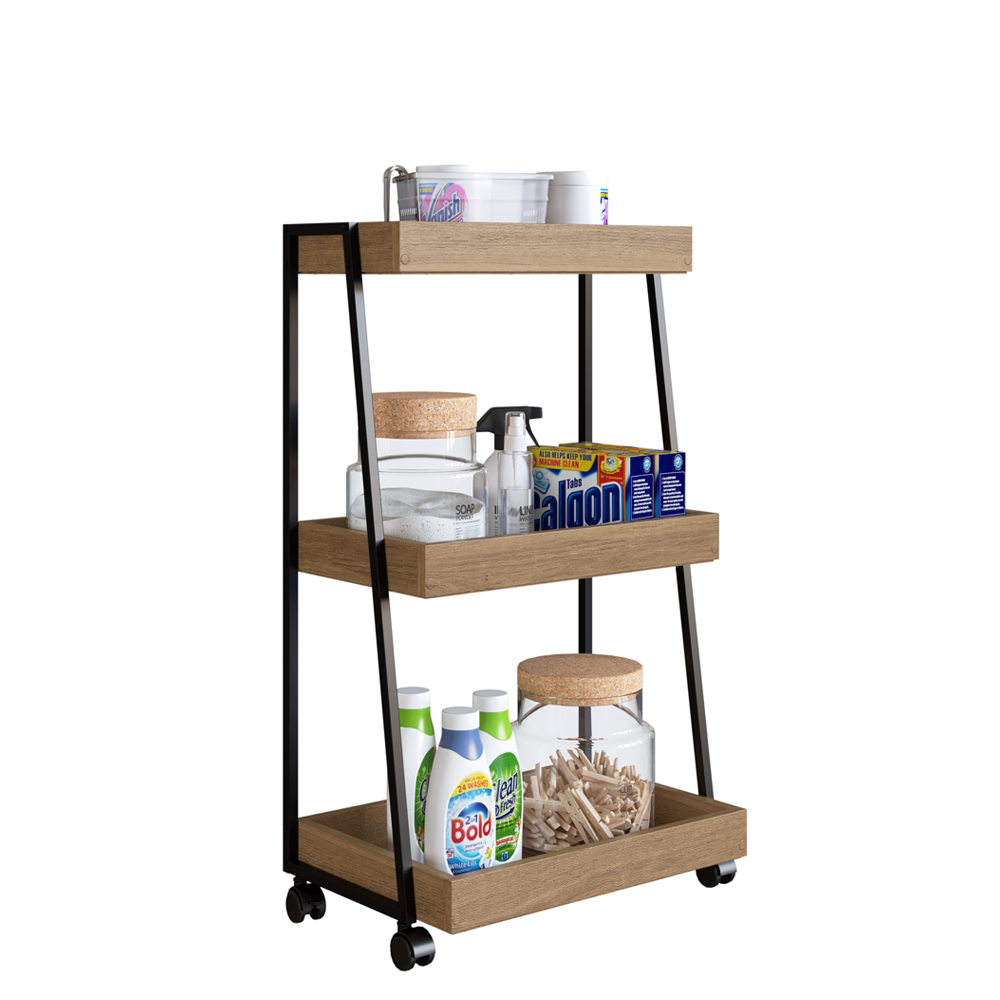 Carrinho Organizador Multiuso 03 Prateleiras P1032 Mel PP Milani Store