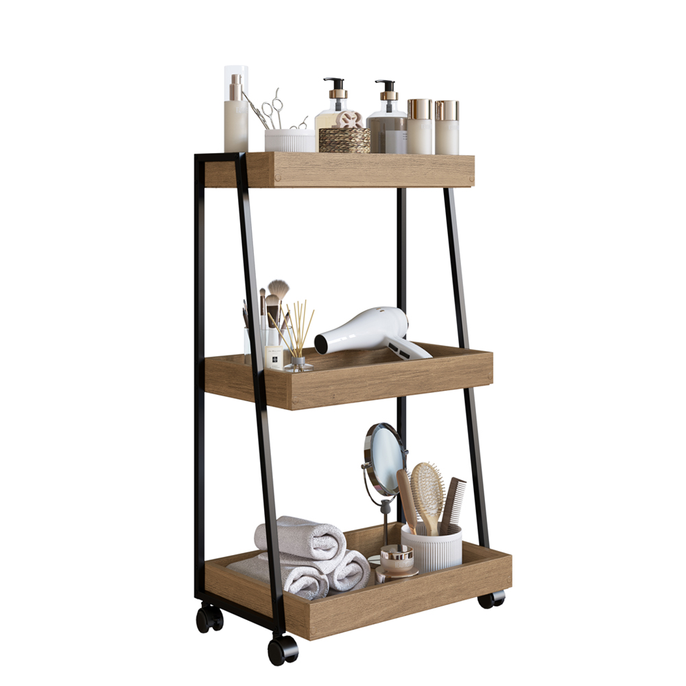 Carrinho Organizador Multiuso 03 Prateleiras P1032 Mel PP Milani Store