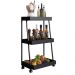 Carrinho Organizador Multiuso 03 Prateleiras P1032 Preto PP Milani Store
