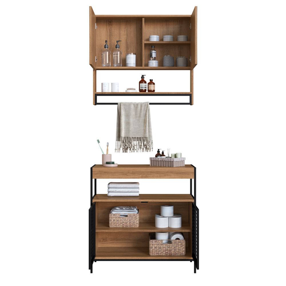 Conjunto de Banheiro Gabinete E Espelheira P103841 Mell PP Milani Store