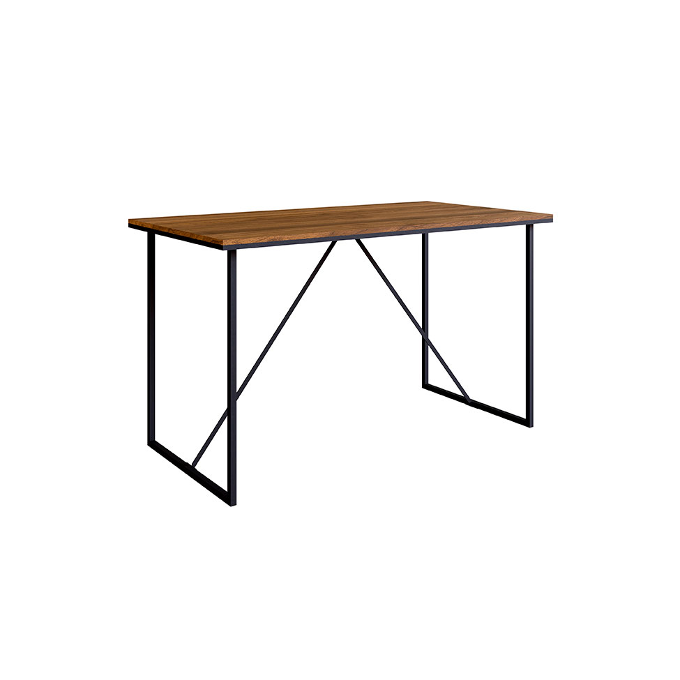 Conjunto de Escrivaninha com Estante Steel Wood Noce Oro e Preto 186 cm