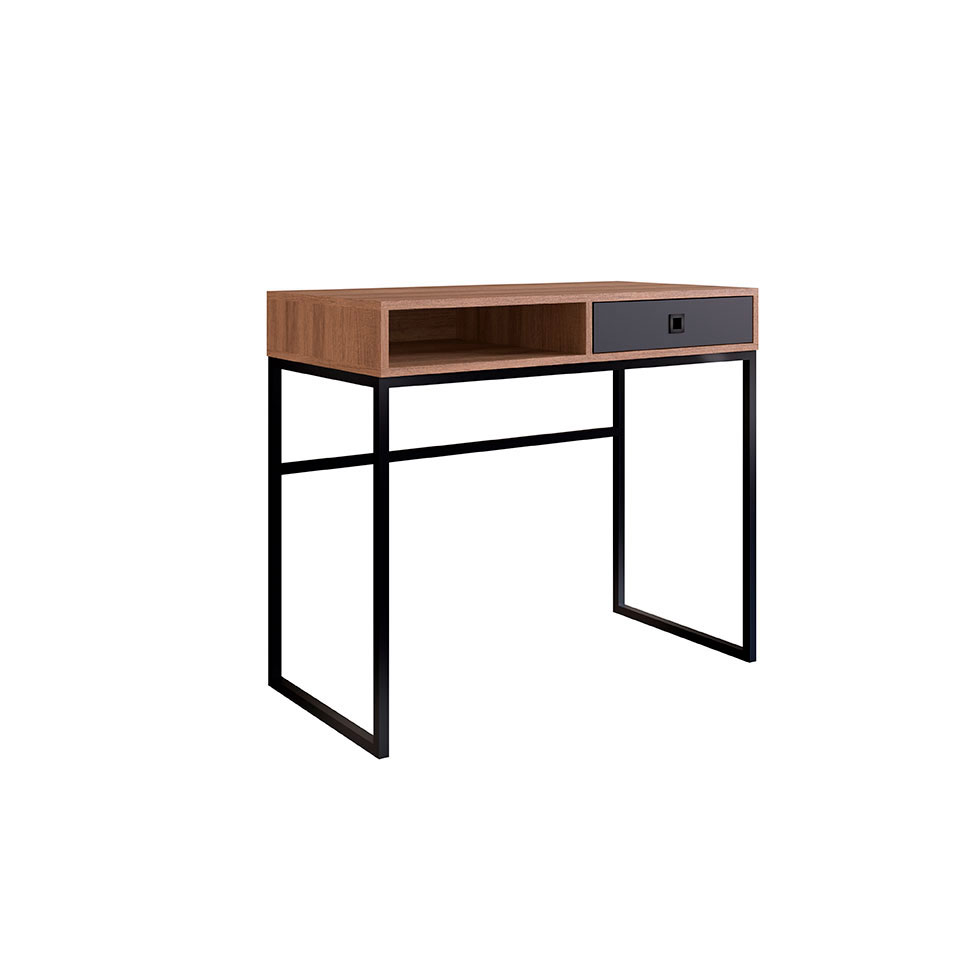 Conjunto de Escrivaninha com Gaveteiro de Escritório Office 5 GV Grafite e Mel