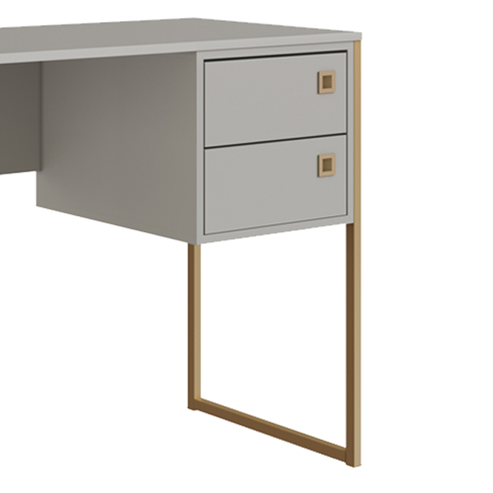 Escrivaninha 2 Gavetas 120 cm P1012 Arenas Dourado PP Milani Store
