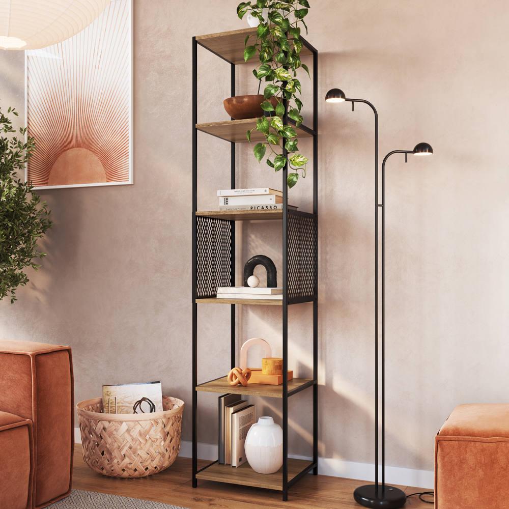 Escrivaninha Dobravel Estante 180 Cm Industrial 22X23 Preto Mell PP