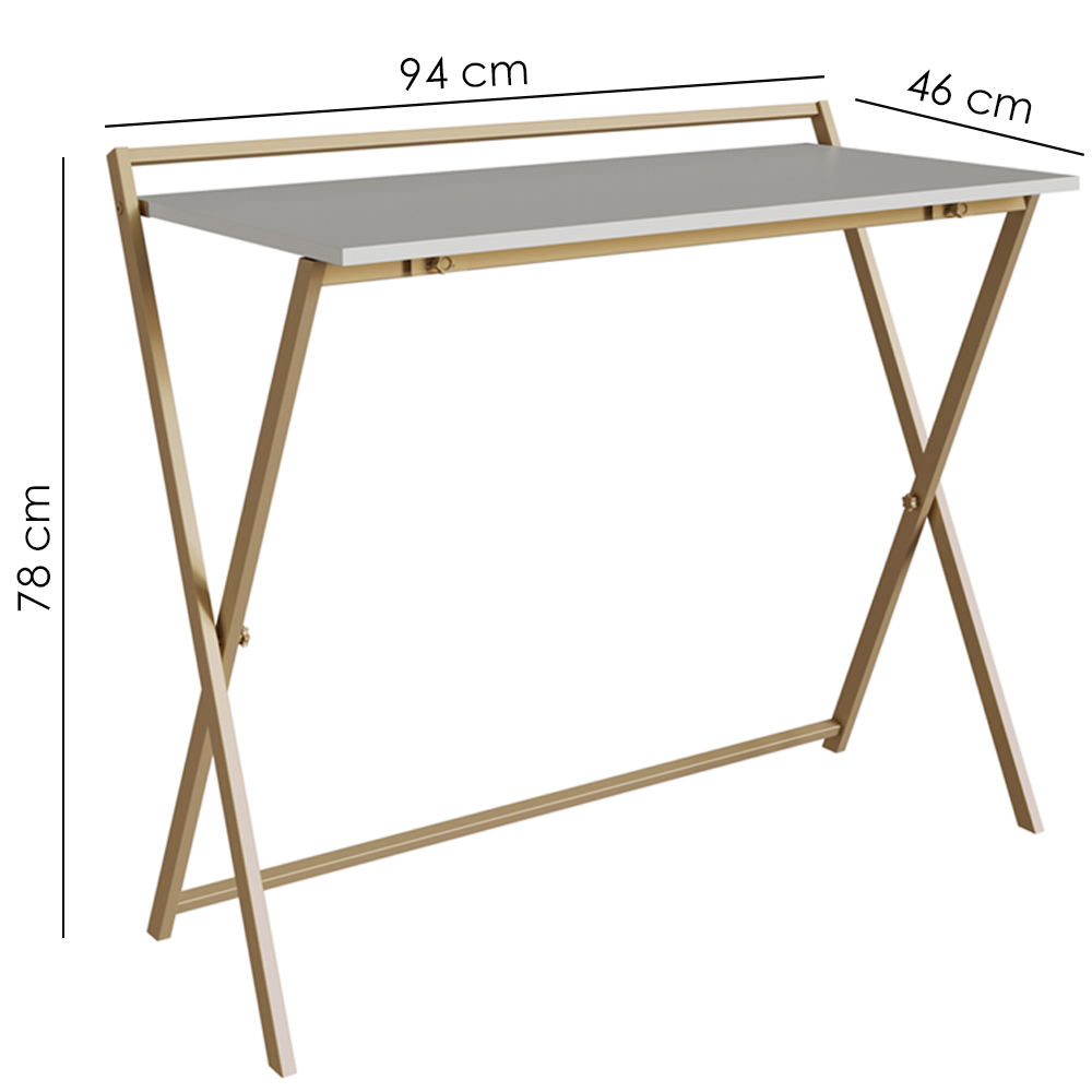 Escrivaninha Dobravel Estilo Industrial P1022 Arenas Dourado PP