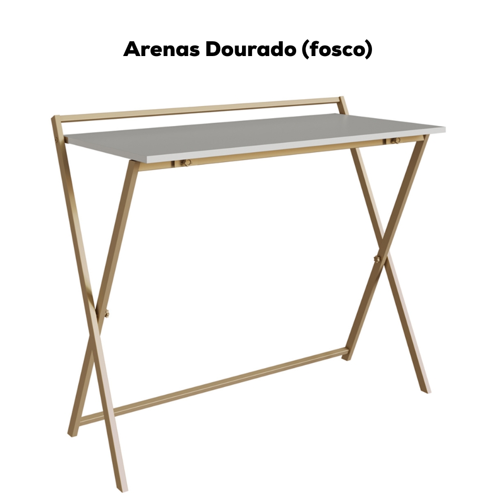 Escrivaninha Dobravel Estilo Industrial P1022 Arenas Dourado PP