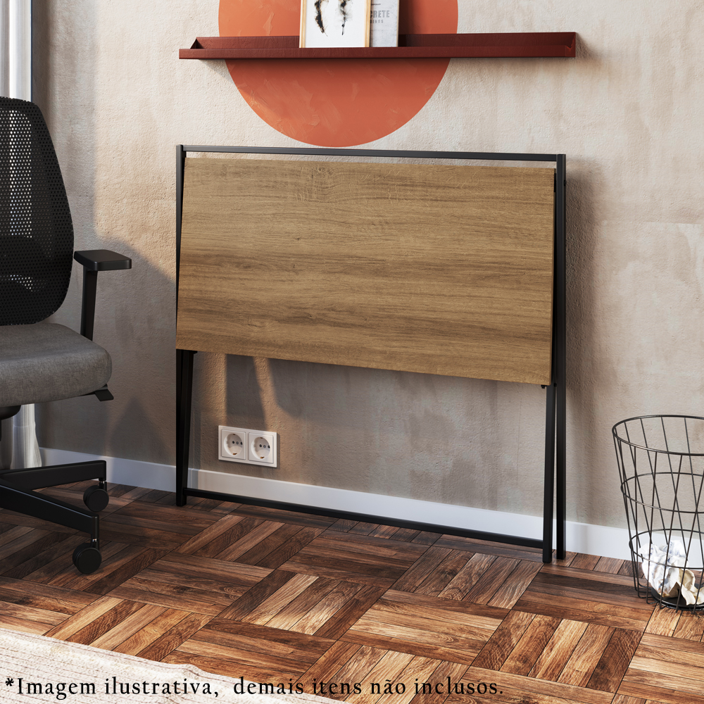 Escrivaninha Dobravel Estilo Industrial P1022 Preto Mell PP
