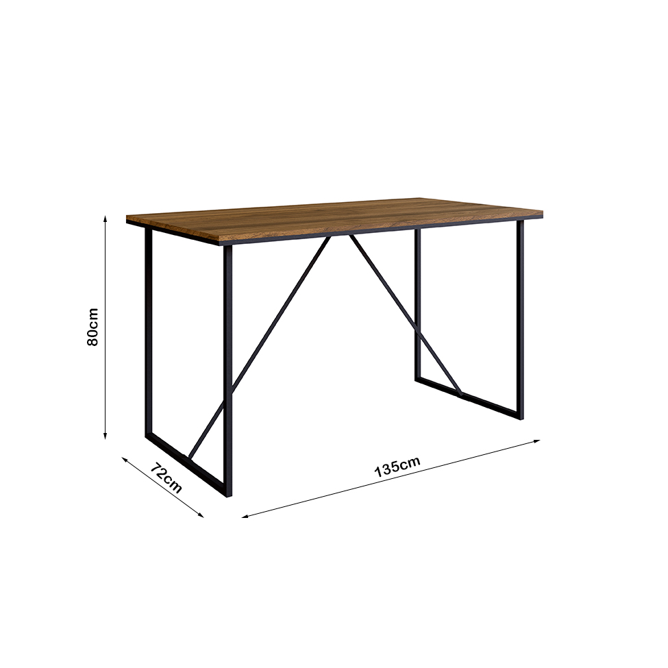 Escrivaninha Steel Wood Noce Oro e Preta