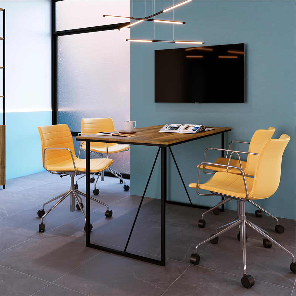 Escrivaninha Steel Wood Noce Oro e Preta