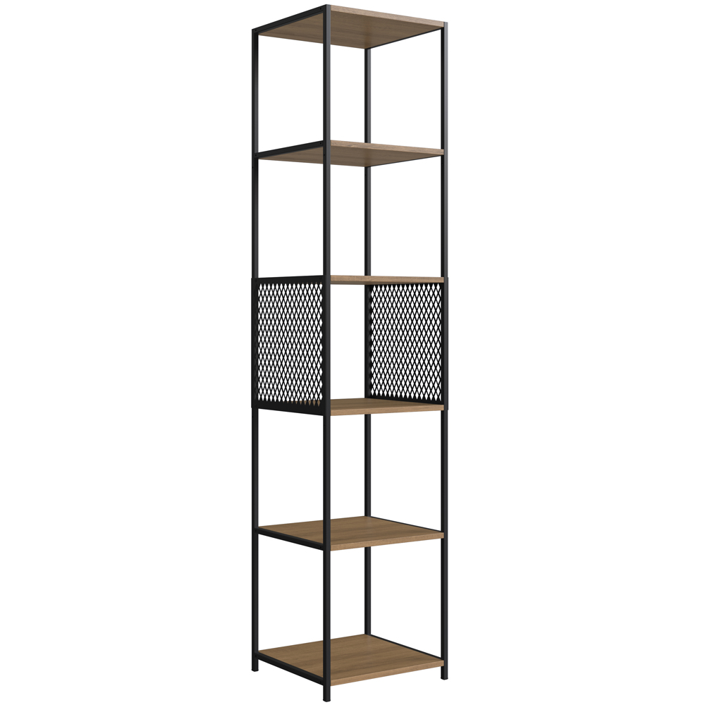Estante 180 Cm Estilo Industrial Com Tela P1023 Preto Mell PP
