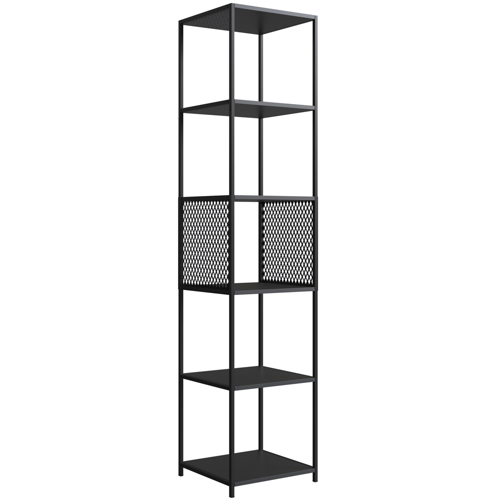 Estante 180 Cm Estilo Industrial Com Tela P1023 Preto PP