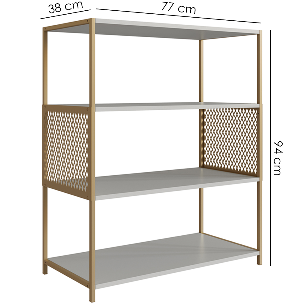 Estante Estilo Industrial 94 Cm Com Tela P1024 Arenas Dourado PP