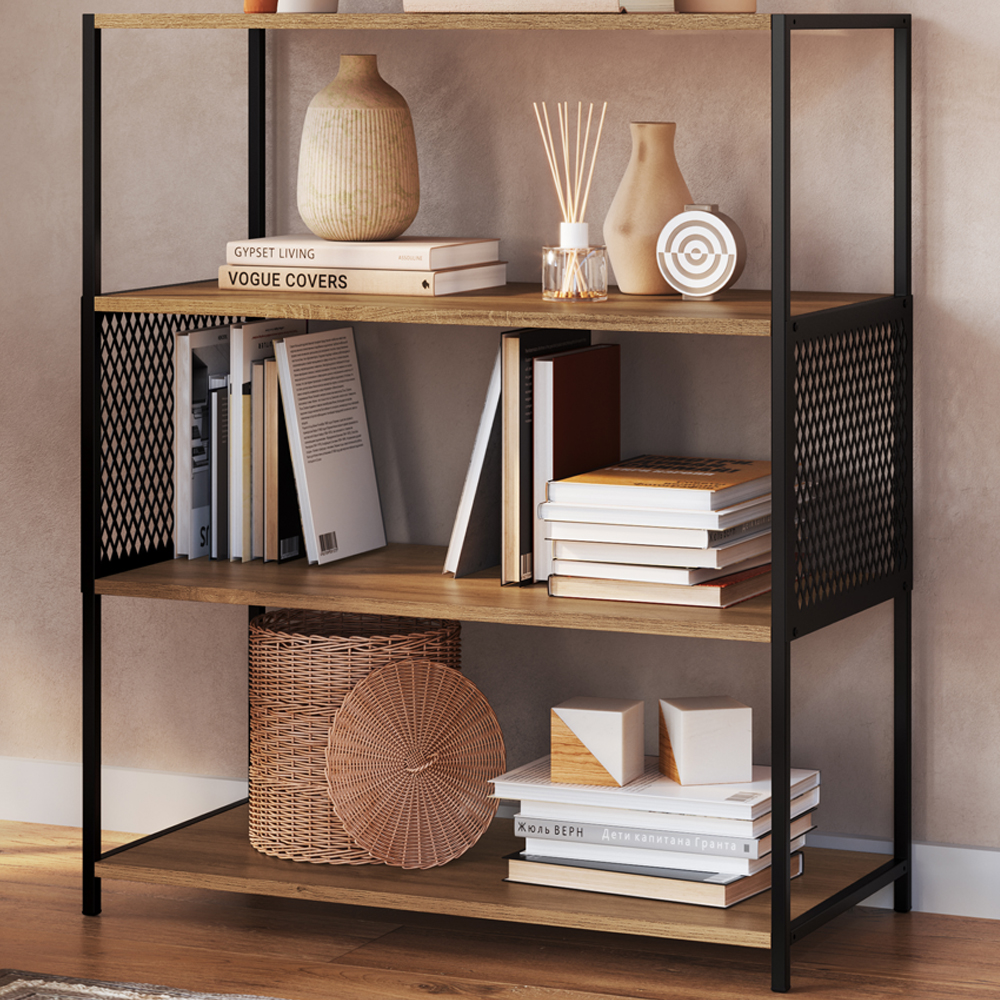 Estante Estilo Industrial 94 Cm Com Tela P1024 Preto Mell PP