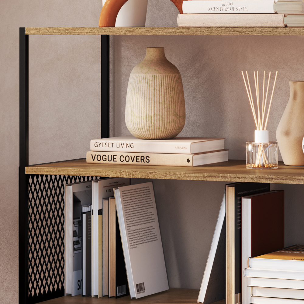 Estante Estilo Industrial 94 Cm Com Tela P1024 Preto Mell PP