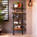 Estante Steel Wood Noce Oro e Preta