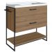 Gabinete Banheiro 80 cm Com Lavatorio Marmorite P1008 Preto Mell PP