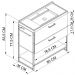 Gabinete Banheiro 80 cm Com Lavatorio Marmorite P1008 Preto Mell PP