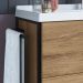 Gabinete Banheiro 80 cm Com Lavatorio Marmorite P1008 Preto Mell PP