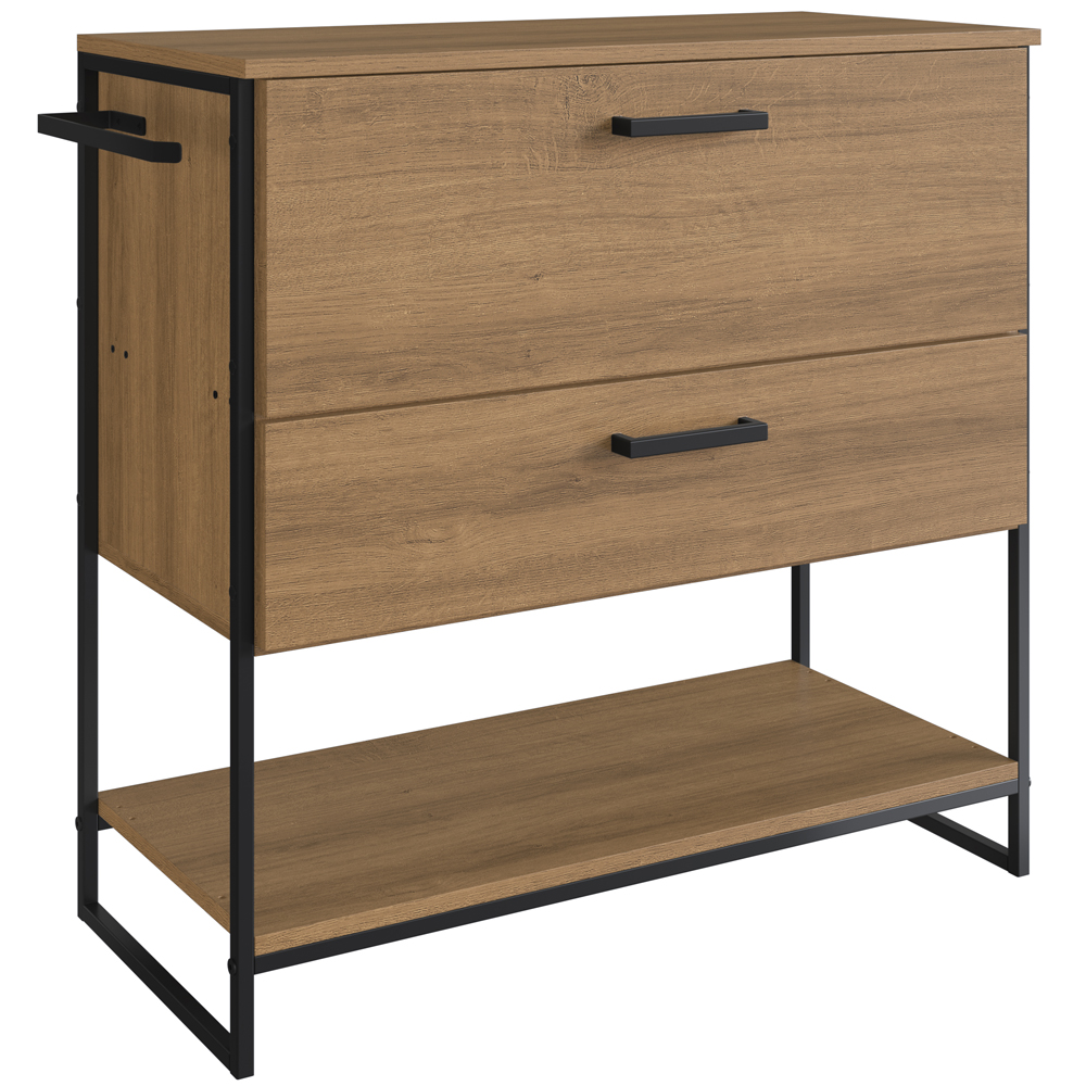 Gabinete Banheiro Industrial 80 CM 1028 Mell Aço Preto PP