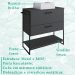 Gabinete E Cuba Banheiro Industrial 80 CM PT Gav 1028X94101 Grafite Branco PP