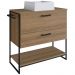 Gabinete E Cuba Banheiro Industrial 80 CM PT Gav 1028X94101 Mell Branco PP