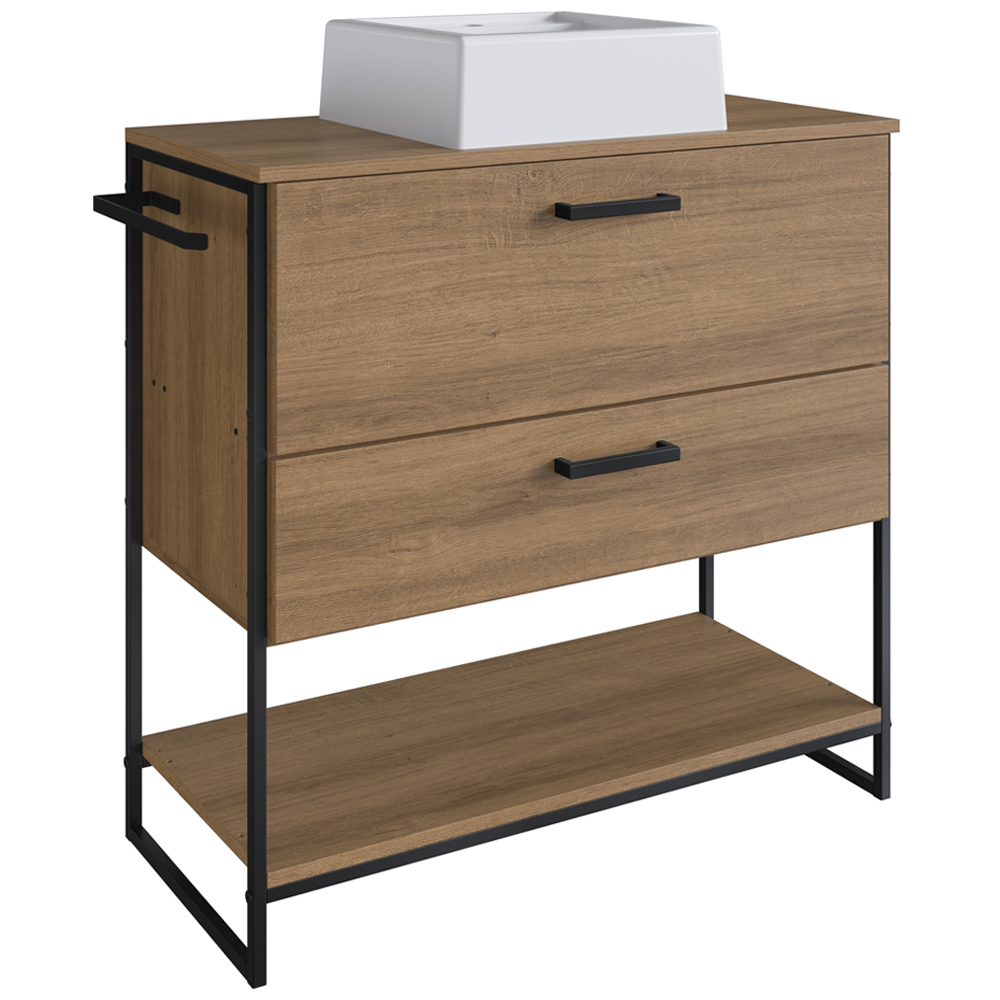 Gabinete E Cuba Banheiro Industrial 80 CM PT Gav 1028X94101 Mell Branco PP