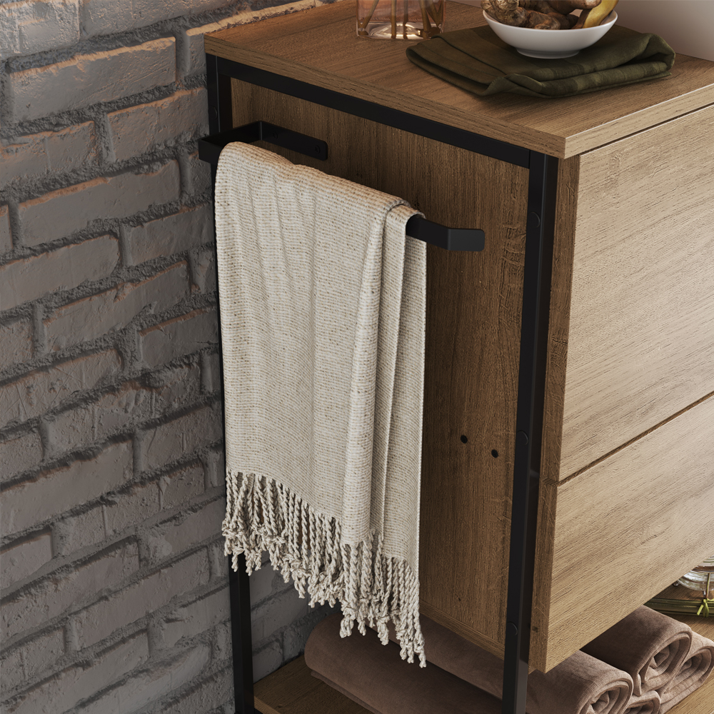 Gabinete E Cuba Banheiro Industrial 80 CM PT Gav 1028X94101 Mell Branco PP