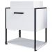 Gabinete Susp Banheiro 50 cm Com Cuba Preto Branco P1009 PP