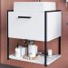 Gabinete Susp Banheiro 50 cm Com Cuba Preto Branco P1009 PP