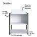 Gabinete Susp Banheiro 50 cm Com Cuba Preto Branco P1009 PP