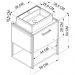 Gabinete Susp Banheiro 50 cm Com Cuba Preto Branco P1009 PP