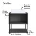 Gabinete Susp Banheiro 50 cm Com Cuba Preto Grafite P1009 PP