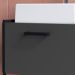 Gabinete Susp Banheiro 50 cm Com Cuba Preto Grafite P1009 PP