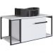 Gabinete Susp E Cuba Marmore Sintetico P1019X941012 Branco Preto PP