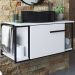 Gabinete Susp E Cuba Marmore Sintetico P1019X941012 Branco Preto PP
