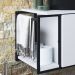 Gabinete Susp E Cuba Marmore Sintetico P1019X941012 Branco Preto PP