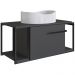 Gabinete Susp E Cuba Marmore Sintetico P1019X941012 Grafite Branco PP