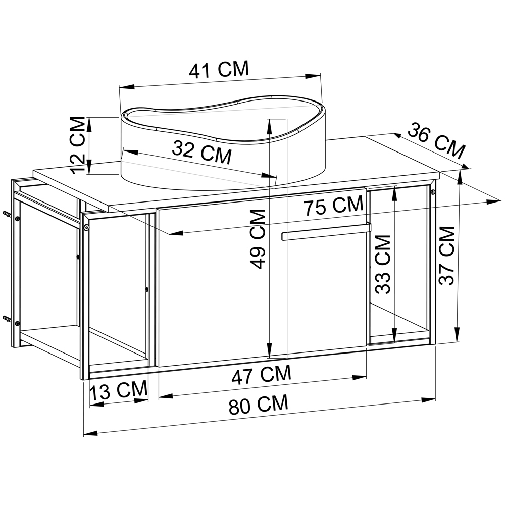 Gabinete Susp E Cuba Marmore Sintetico P1019X941012 Mell Branco PP