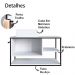 Gabinete Suspenso Banheiro 80 cm Com Cuba Preto Branco P1007 PP