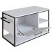 Gabinete Suspenso Banheiro 80 cm Com Cuba Preto Branco P1007 PP