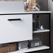 Gabinete Suspenso Banheiro 80 cm Com Cuba Preto Branco P1007 PP