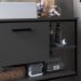 Gabinete Suspenso Banheiro 80 cm Com Cuba Preto Grafite P1007 PP