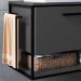 Gabinete Suspenso Banheiro 80 cm Com Cuba Preto Grafite P1007 PP