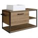 Gabinete Suspenso Banheiro 80 cm Com Cuba Preto Mel P1007 PP
