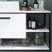 Gabinete Suspenso Banheiro 80 cm Cuba E Espelheira Preto Branco P1013 PP